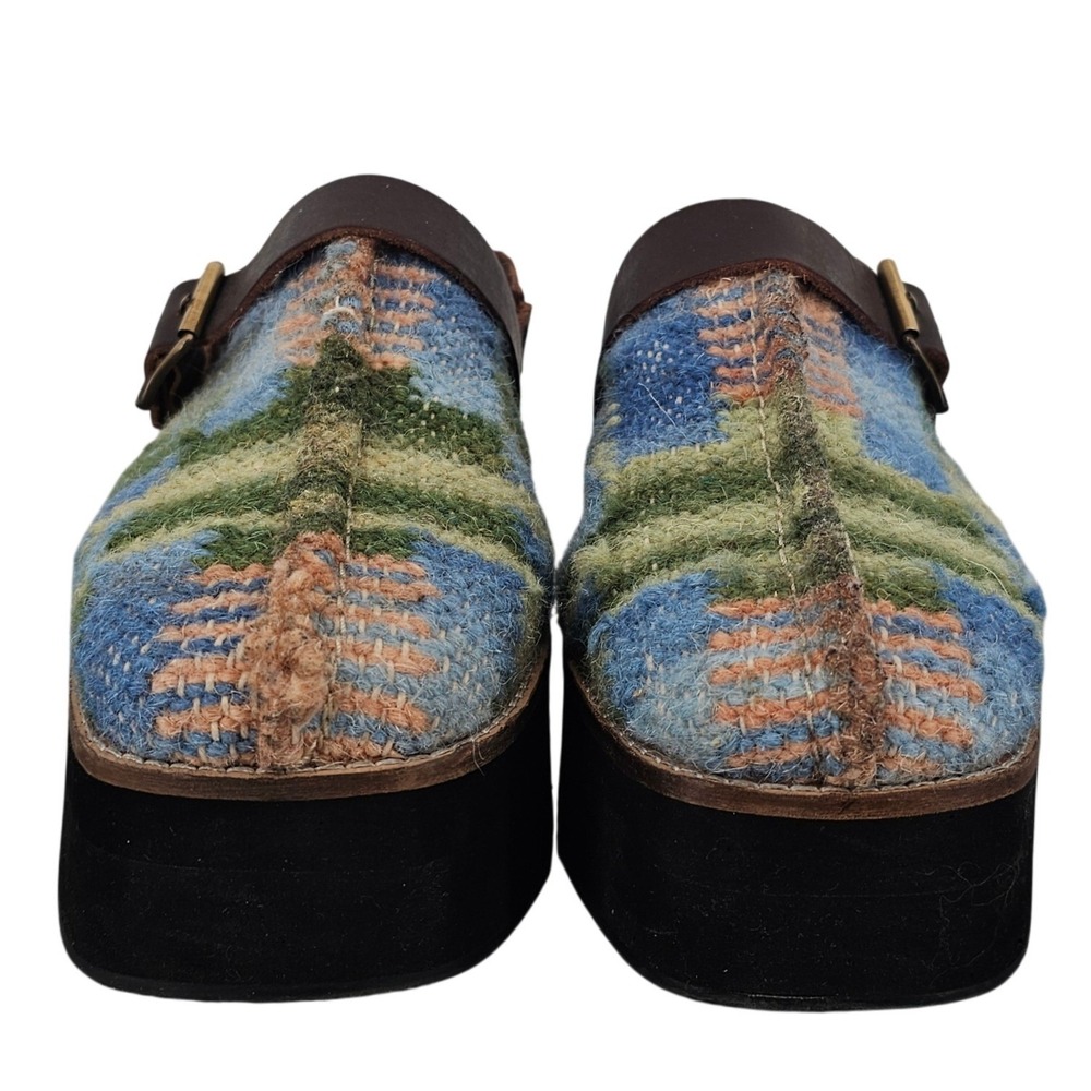 Free People Astrid Clog Platform Shoes Leather Slingback Woven 8.5 4602742 - Picture 2 of 11
